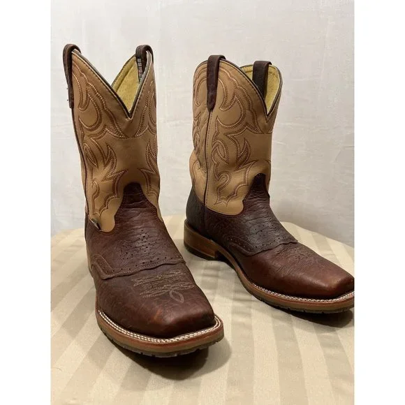 USA MADE DH4305 DOUBLE H ICE BRIAR BISON SQUARE TOE COWBOY BOOTS SZ 12 2E MENS - Picture 1 of 11